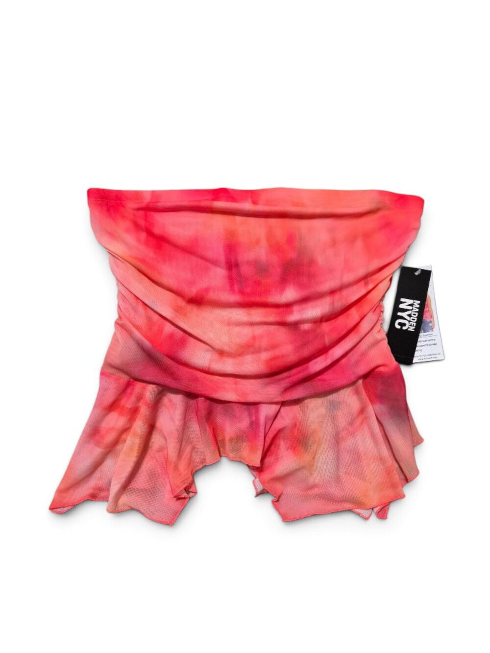 NWT Madden NYC Women’s Peplum Tube Top Size L (12-14) Pullover Sleeveless Coral - Picture 5 of 7